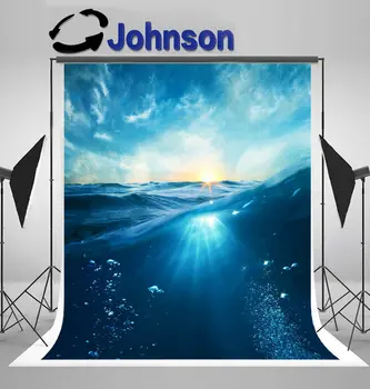 

wall background High quality Computer print Under The Sea Underwater Part Sunset Skylight Splitted Waterline backdrops