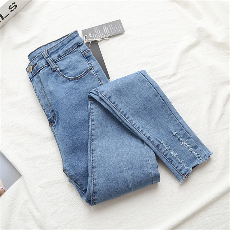 Light Blue High Waist Jeans Woman Spring Summer Skinny Jeans Woman Vaqueros Mujer Ripped Pencil Jeans Leggings Denim Pants C4389 Light Blue High Waist Jeans Woman Spring Summer Skinny Jeans Woman Vaqueros Mujer Ripped Pencil Jeans Leggings Denim Pants C4389