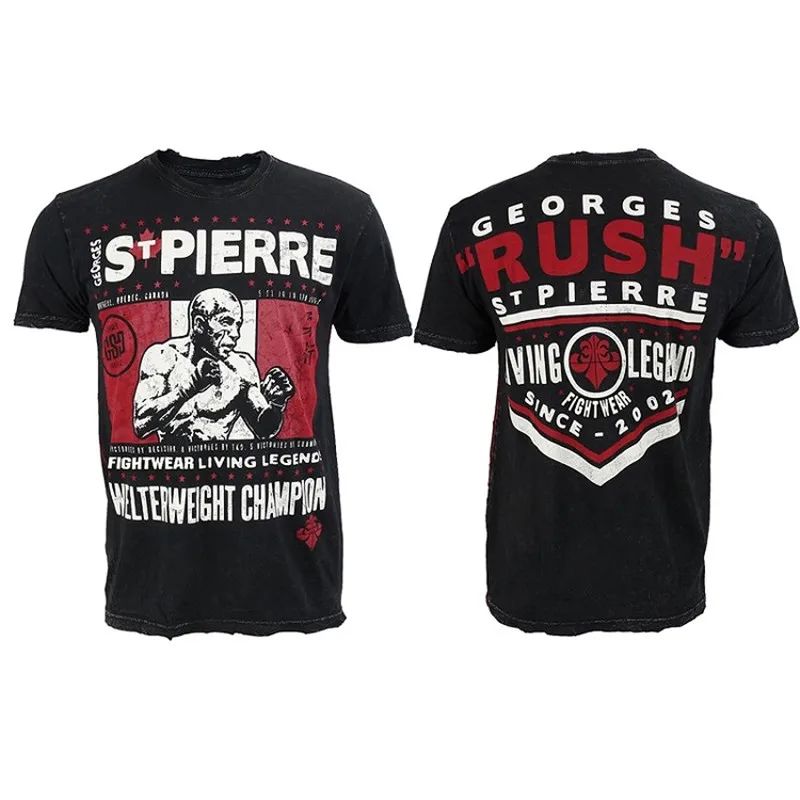 Новинка 2019 футболка с коротким рукавом легенда жизни GSP принтом мужская UFC ММА