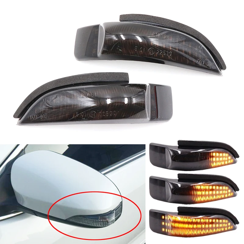 

2x For Toyota Camry Amber Dynamic Flowing LED Rearview Mirror Turn Signal Indicator Light For Corolla Prius C Avalon RAV4