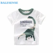 

Toddler Baby 100% Cotton Tee Shirt Top Boys Summer Short Sleeve T Shirt Cartoon Dinosaur Print Tops Shirt Children's Clothing