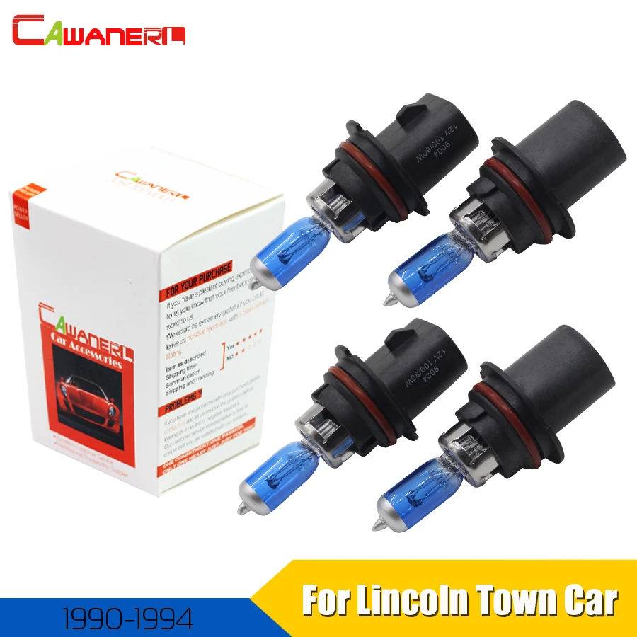 Cawanerl 4X100 Вт 9004 9007 Автомобильный свет галогенная лампа 4300K 12V фара Hi/Lo луч для Lincoln Town