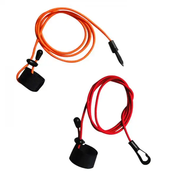 2Pcs Durable Bungee Cord Fishing Rod/ Kayak Paddle Leash with Snap Hook for Marine Inflatable Fishing Kayak Accessories