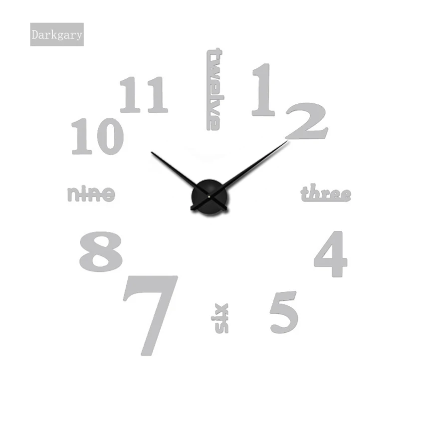 Супер большие DIY настенные часы акриловые+ зеркальные большие настенные часы персонализированные цифровые часы 120x120 см