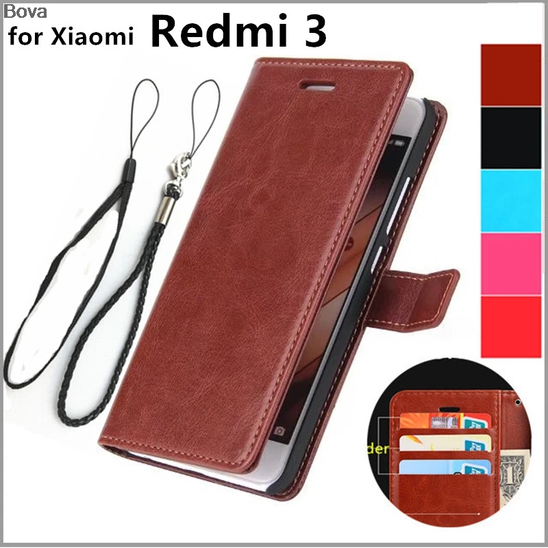 

Xiaomi Redmi 3 card holder cover case for Xiaomi Redmi 3 leather phone case Red rice 3 ultra thin wallet flip cover