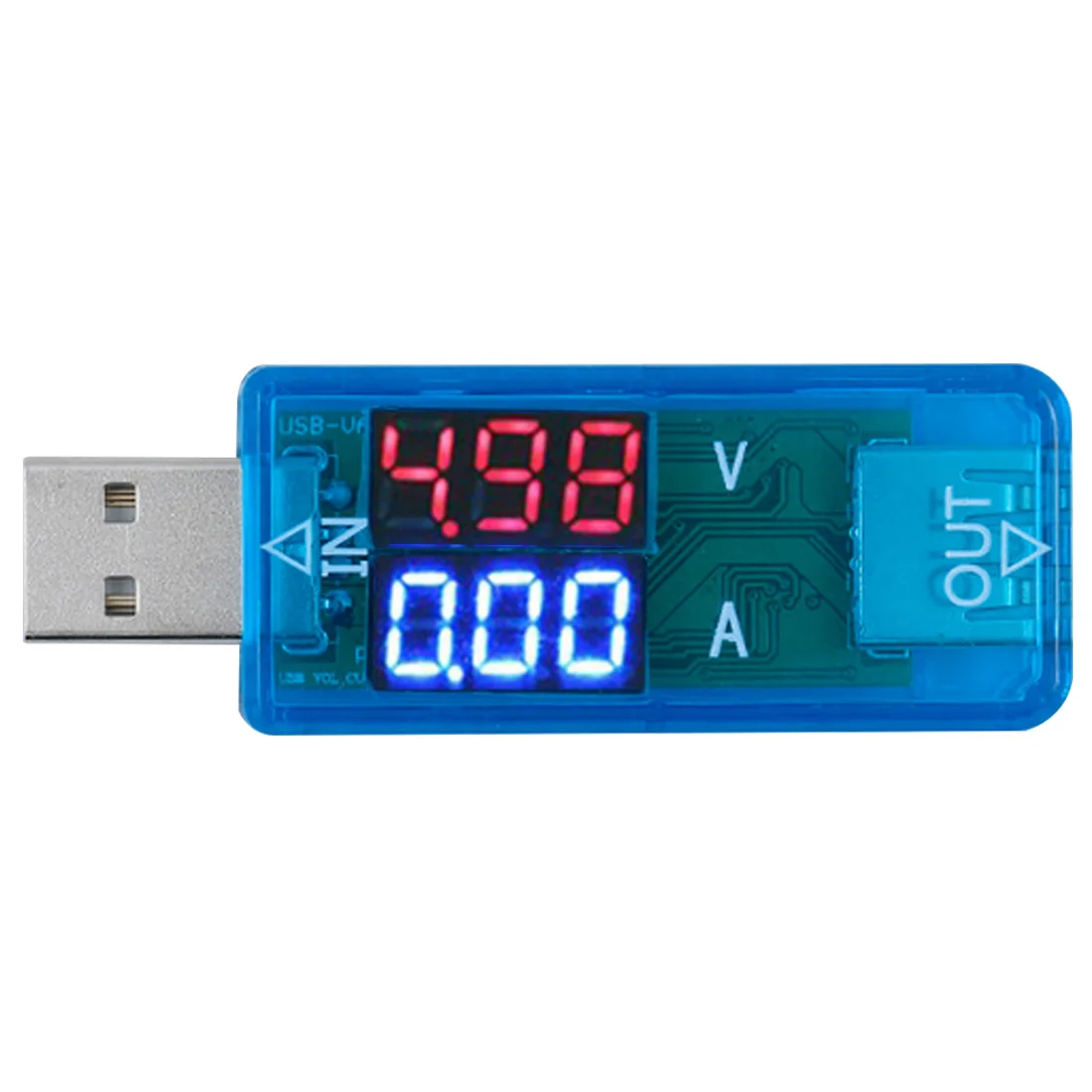 ЖК-дисплей USB детектор USB вольт Ток Напряжение доктор зарядное устройство Емкость тестер Вольтметр Амперметр power Bank Plug DC3.2-10V 0-3A - Цвет: Blue Red and Blue