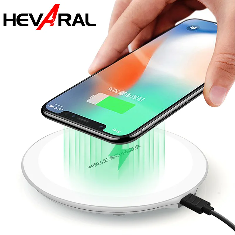 Беспроводное зарядное устройство HEVARAL USB QI для iphone X 8 XS Max XR Samsung S9 S8 Plus Беспроводная