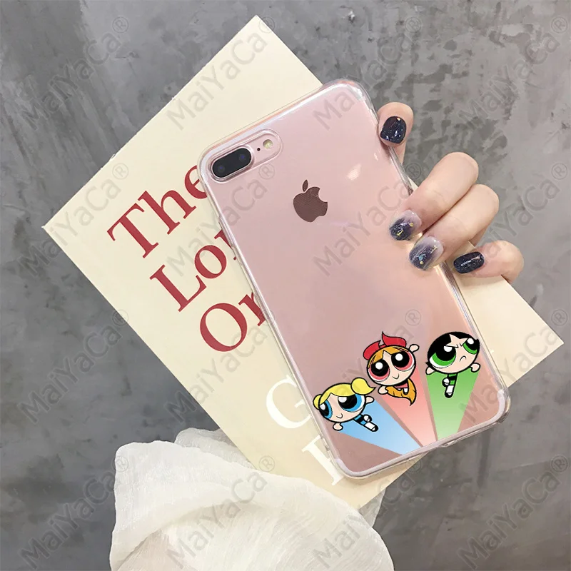 MaiYaCa Powerpuff Girls TPU Прозрачный чехол для телефона чехол для iPhone 7 7plus X XS MAX 6 6S 8 8Plus 5 5S XR