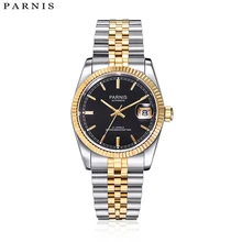 Parnis Топ люксовый бренд механические часы Relogio Masculino Полный браслет из нержавеющей стали королевская серия золотые автоматические часы для мужчин