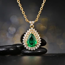 CaiMao 0,8 карат натуральный изумруд 18KT/750 желтое золото 0,31 карат алмаз помолвка кулон ювелирные изделия драгоценный камень