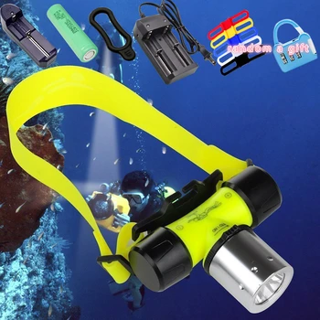 

2000 Lumen XM-L T6 LED 3 Mode Adjustable Head Band Waterproof Scuba Diving Ultra Bright Headlamp Underwater Send A Gift