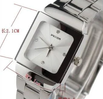 Brand Couple Watches Man Women Full Stainless Steel Square Face Dial Quartz Casual Analog Wrist Watch Men Luxury Sports Watches 