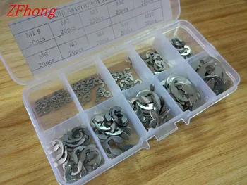 

200PCS 1.5mm to 10mm 304 Stainless Steel Stainless Steel E Clip Assortment Kit Circlip retaining ring for shaft