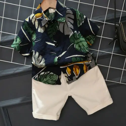 

2019 Boys Clothes Set Summer Baby Cotton Anchor Print Infant Clothing Set Navy Blue White T Shirts Pants 1-5 Years