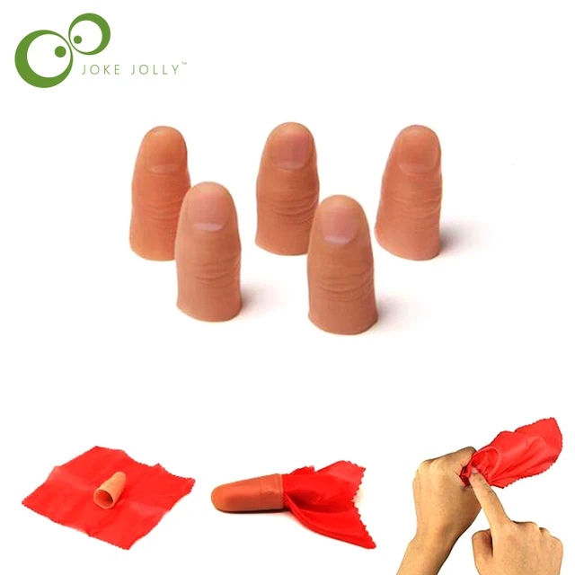 10Pcs Fake Soft Thumb Tip Finger Fake Magic Trick Close Up Vanish