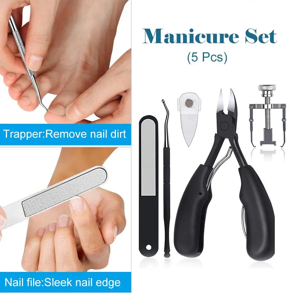 

5PCS Toe Nail Clipper Set Stainless Steel Toenails Trimmer Ingrown Toenail Tools