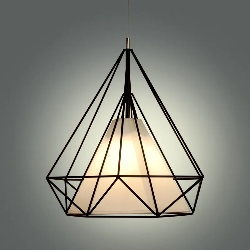 birdcage chandeliers Scandinavian modern minimalist art pyramid iron chandelier creative restaurant lights (8)