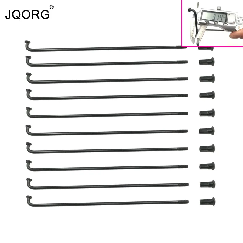 JQORG 10G черные спицы диаметр 3,15 мм цилиндрические черные спицы j-изгиб длина 30-160 мм Настройка электрические спицы мотоцикла