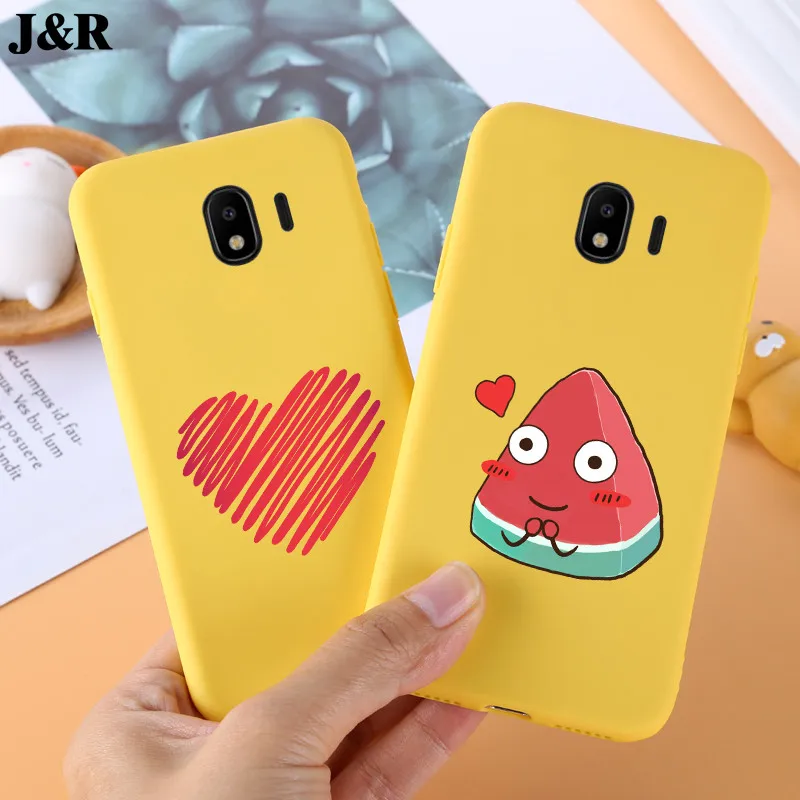 For Samsung Galaxy J4 2018 Case Soft Silicon Back Cover For Samsung J4 2018 J400F J400 Bags Protective Cases Yellow J4 Plus 2018