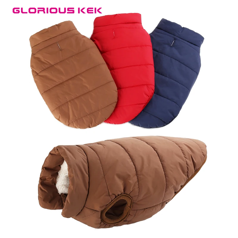 GLORIOUS KEK pet Dog Clothes For Large Dog Winter Warm Basic Dog Coat Jacket for Fleece Lining Ropa Para Perros XS-3XL