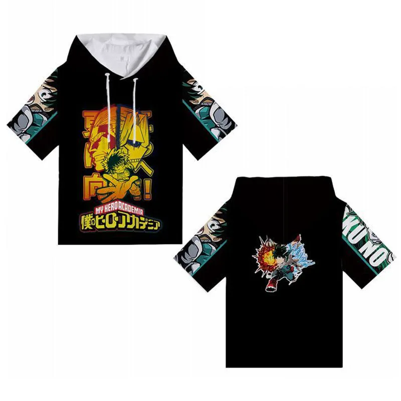 Cosroad Boku No My Hero Academia Cosplay Hoodie Todoroki Shoto Midoriya Izuku Costumes Men Women Short Sleeve Summer T-shirts 1 (8)