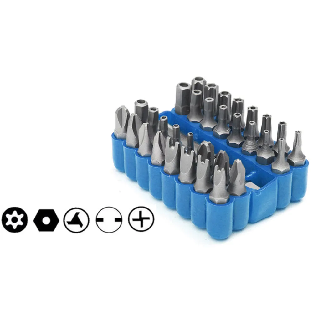 

33 In 1 Hollow Screwdriver Kit Hand Tool Set With Hexagonal Hex Cross Torx Drill Shaped Screw Driver Bits