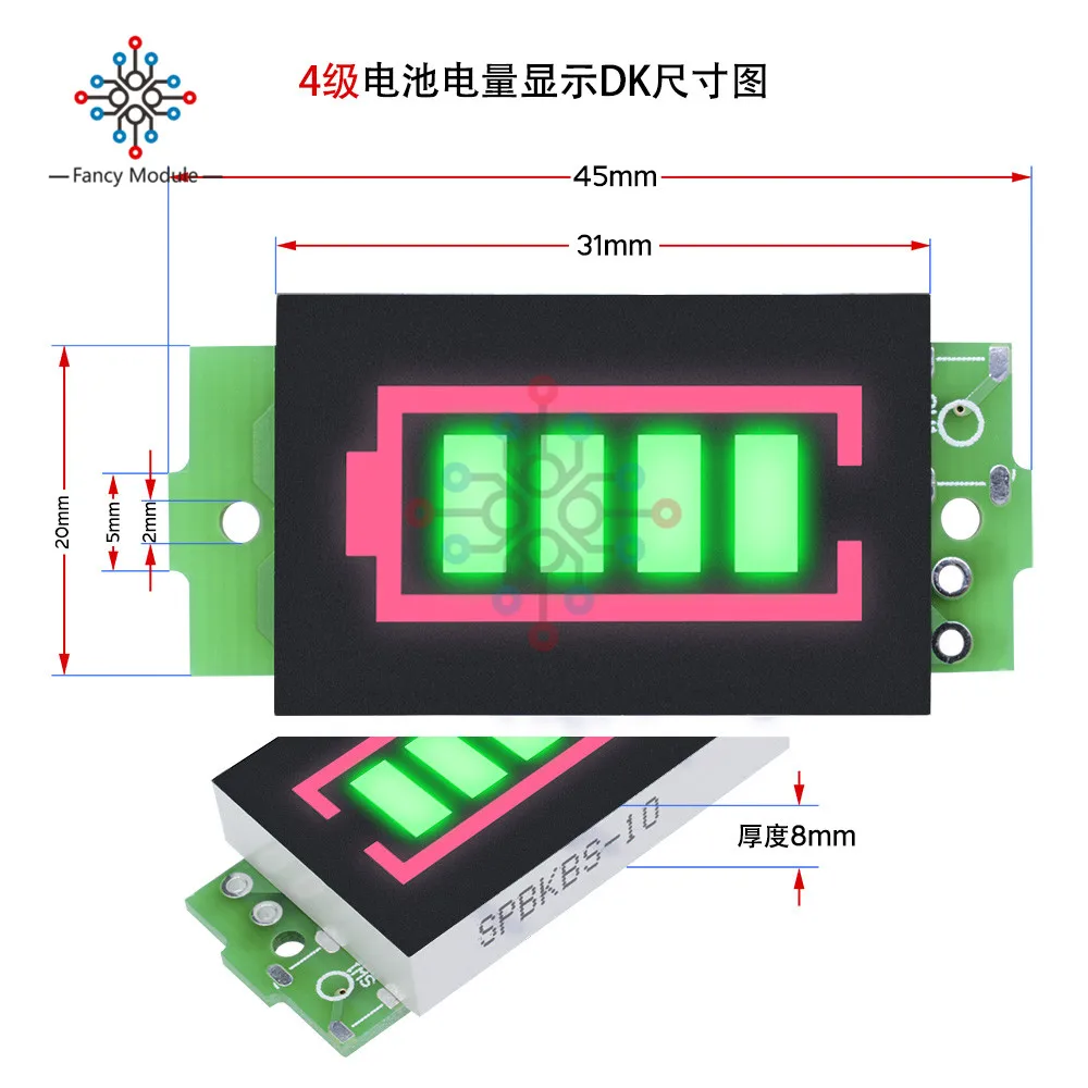 Индикатор емкости литиевой батареи 1 S/2 S/3 S/4S/6 S/7 S зеленый дисплей тестер мощности батареи электромобиля Li-po Li-ion