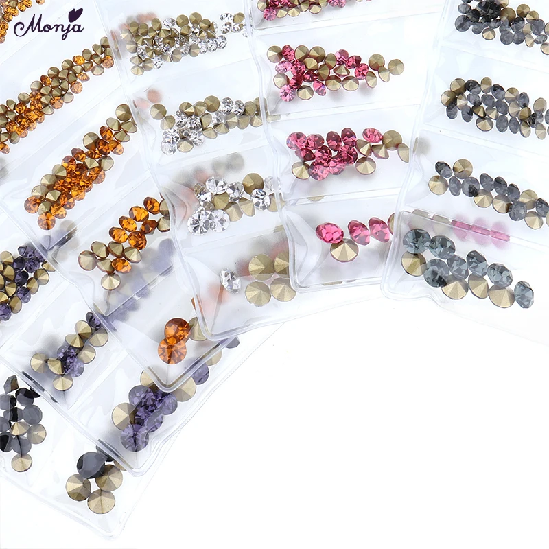 

Monja 6 Sizes/pack 12 Styles Nail Art Shiny Rhinestones Multi-Size Glitter Crystal Gems Jewelry Manicure Decoration Accessories