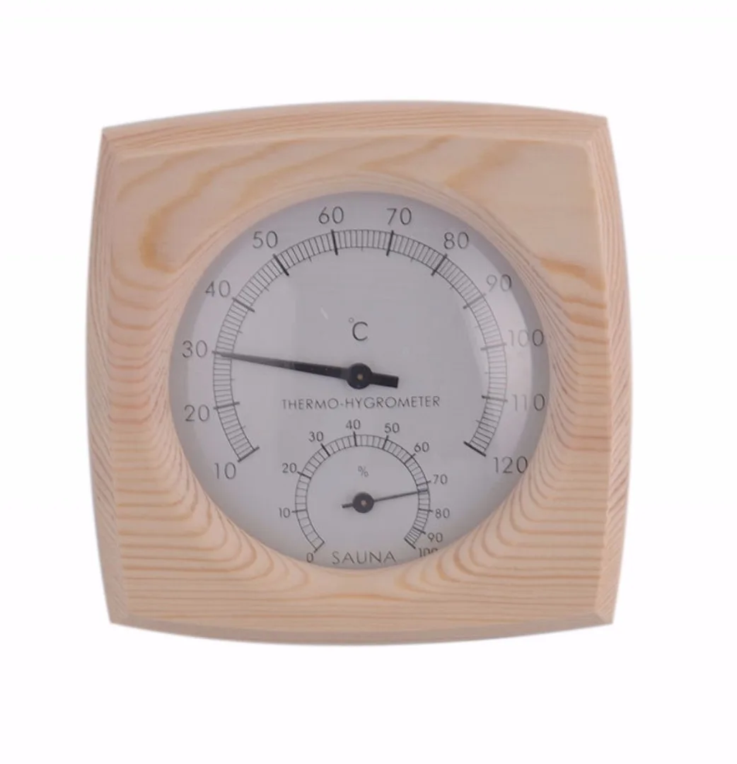 JX-LCLYL Wood Thermometer Hygrothermograph Thermometer Hygrometer Humidity For Sauna Room