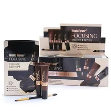 2 цвета/комплект крем для бровей с румяна подводка-гель для глаз Водонепроницаемый Стойкая подводка для глаз гель для бровей карандаш для бровей Набор для макияжа глаз