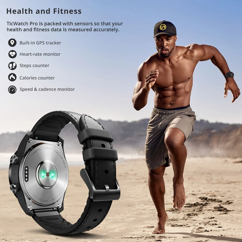 Смарт часы Ticwatch PRO с GPS 100% оригинальные IP68 водонепроницаемые смарт Android Wear NFC Google Pay