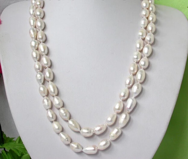 

FREE SHIPPING * z106 50" 15mm white baroque drip freshwater pear necklace