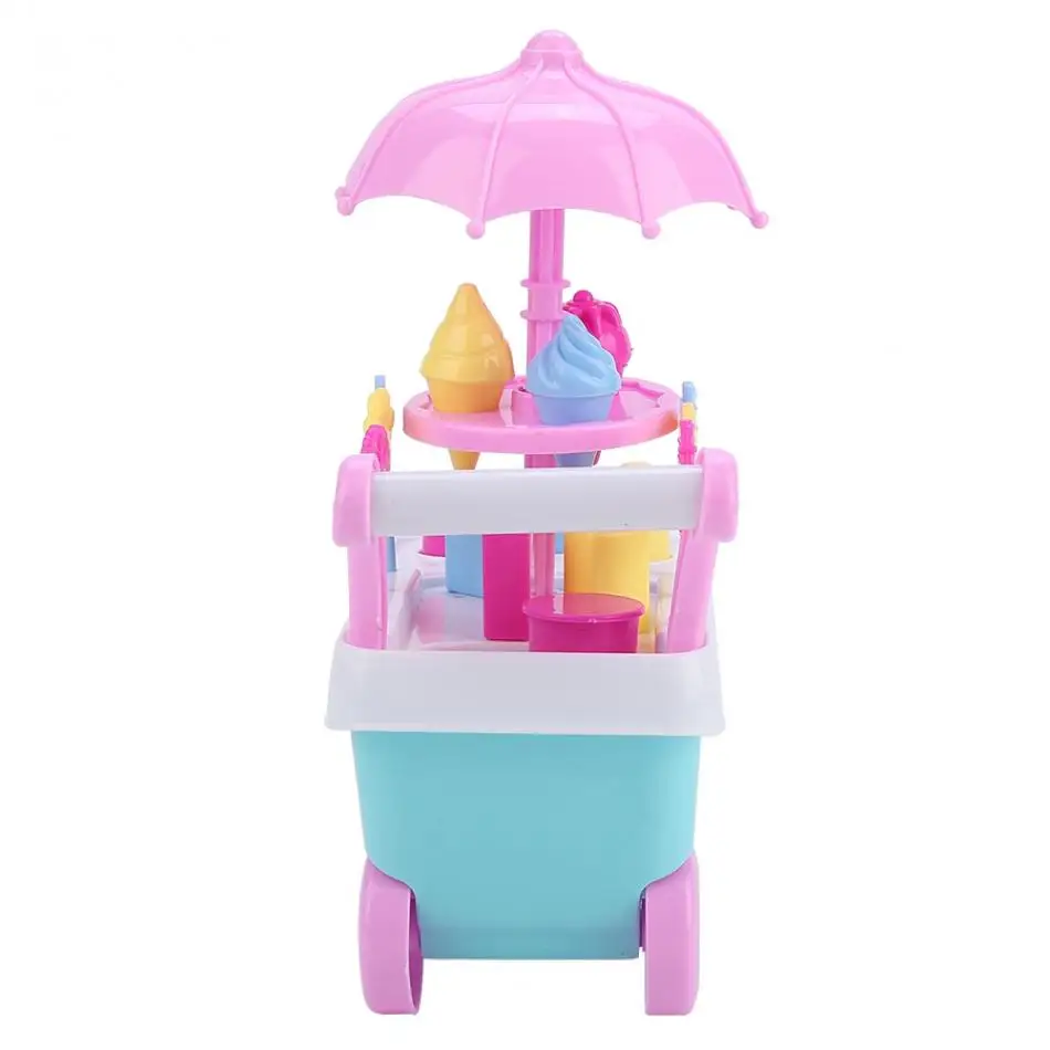Новейшее моделирование мини-мороженое тележка Игрушка Супермаркет конфеты мороженое тележка набор со светом хороший подарок для детей