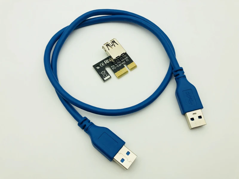 PCIe PCI-E PCI Express Riser Card 1x to 16x USB 3.0 Data Cable SATA 4Pin 6Pin IDE Power Supply for BTC Miner Mining Black Board