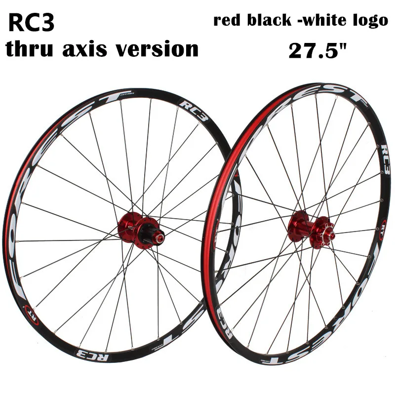 MTB горный велосипед RC3 через ось колесики для вала Сверхлегкий 26/27. 5 дюймов передний 15*100 мм/задний 12*142 мм дисковые тормоза - Цвет: 27.5red black white