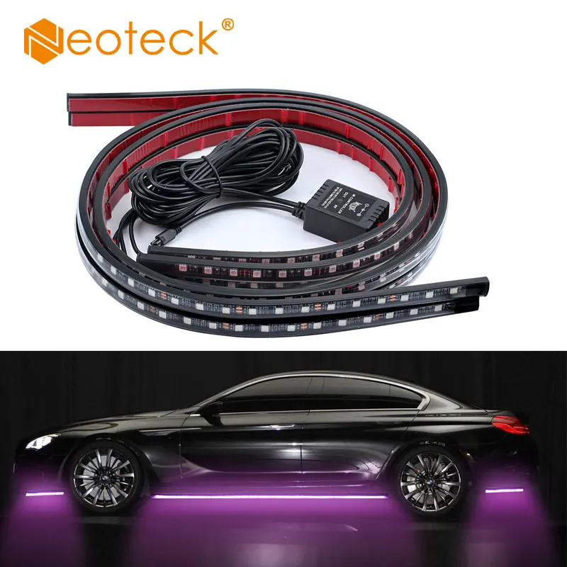 Neoteck 4 шт. RGB светодиодный 8 цветов под Автомобильная трубка полоса светящийся