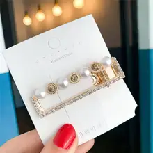 1 предмет модные женские туфли в Корейском стиле для девочек модное с кристаллами, стразами заколка шпилька Головные уборы жемчужная заколка Красота аксессуары