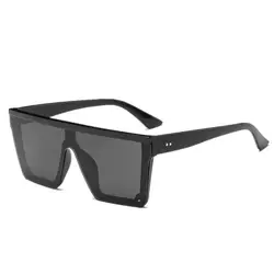 Негабаритные Квадратные Солнцезащитные очки Для мужчин Для женщин Flat Top мода цельная линза солнцезащитные очки для женщин бренд 2019 оттенки