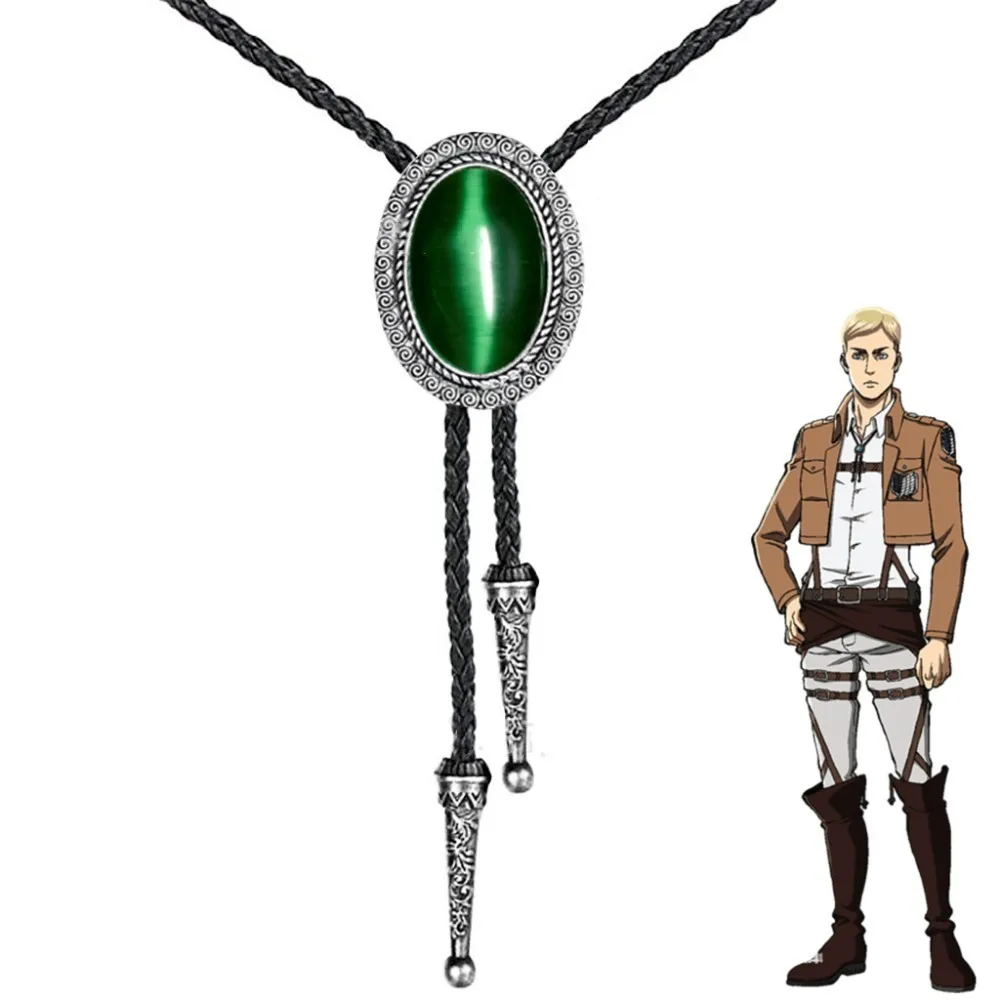 

Anime Attack on Titan Leader Erwin Smith Cosplay Necklace Shingeki no Kyojin Levi Ackerman Pendant Bolo Tie Prop