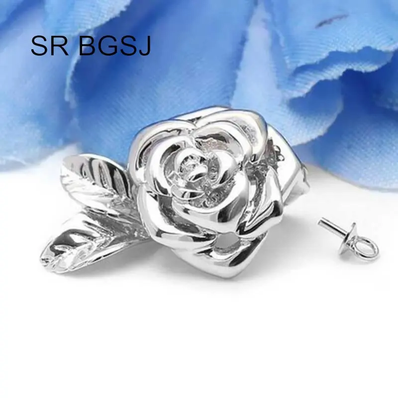 Ювелирный дизайн, сделай сам, цветок розы, 925 серебро, магнитные серьги-гвоздики, Висячие Крючки, ожерелье, застежка