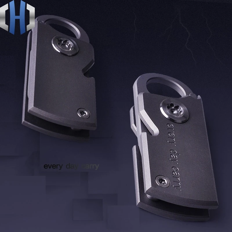 Pocket Mini Keychain Folding Knife Express Out Of The Box Cutting Knife EDC Outdoor Tc4 Titanium Can DIY