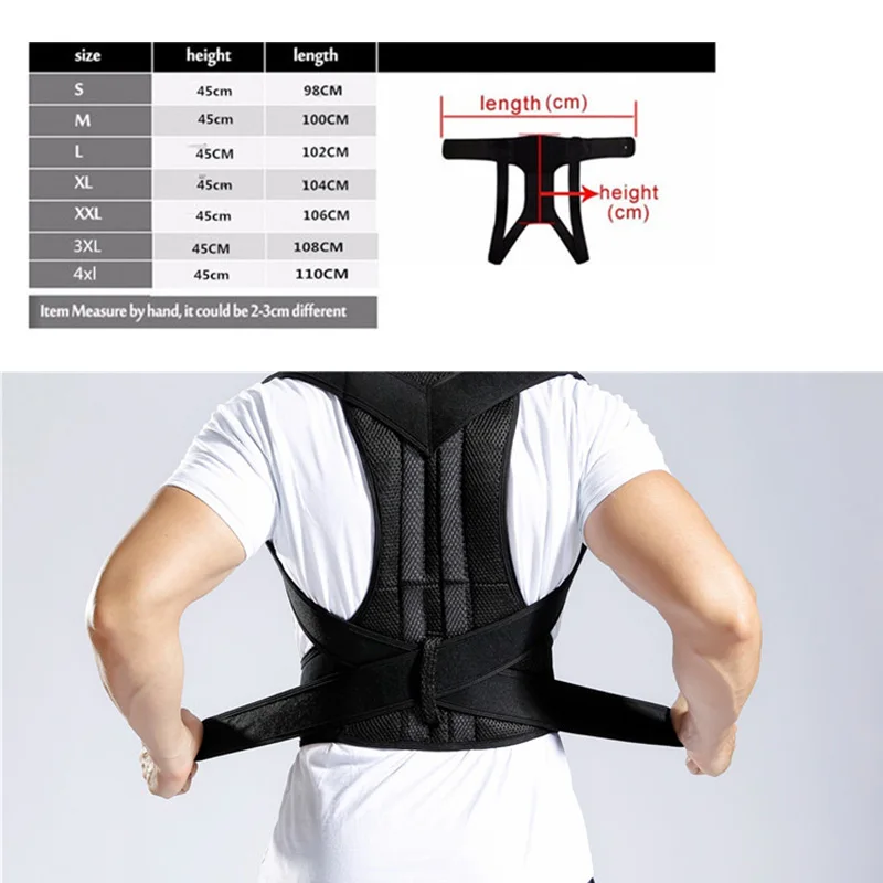 

FOUAVRTEL Adjustable Back Posture Corrector Therapy Shoulder Lumbar Brace Spine Support Belt Posture Correction Back Corrector