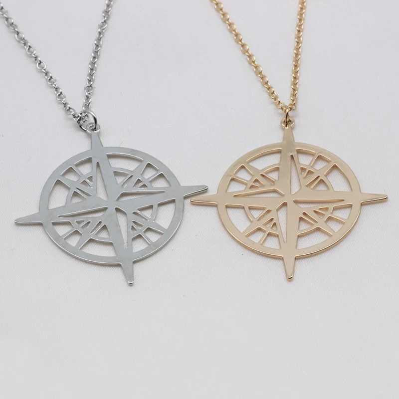 Peronality Compass Charm Necklace Women Stainless Steel Jewelry Best Gift For Friend Accept Drop Shipping YP6432 | Украшения и