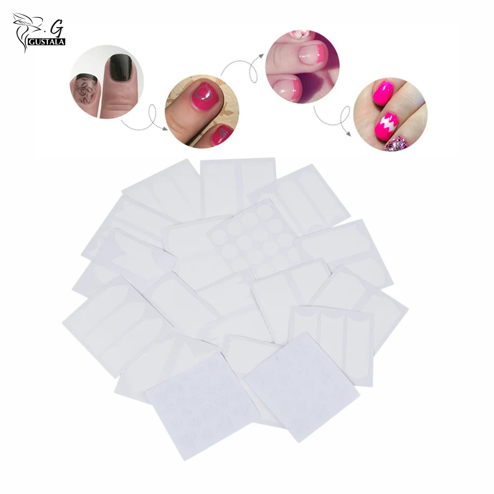 

Gustala 18 pcs/Pack Nail Decoration Nail Tips Art Nail Sticker Nail Form Fringe Guides Sticker DIY French Style Manicure Tool