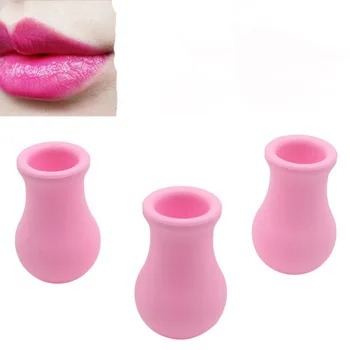 

Women Silicone Sexy Lip Plumper Full Lips Enhancer Lovely Pink Vase Shape Round Increase Plump Device Face beauty Small Tools