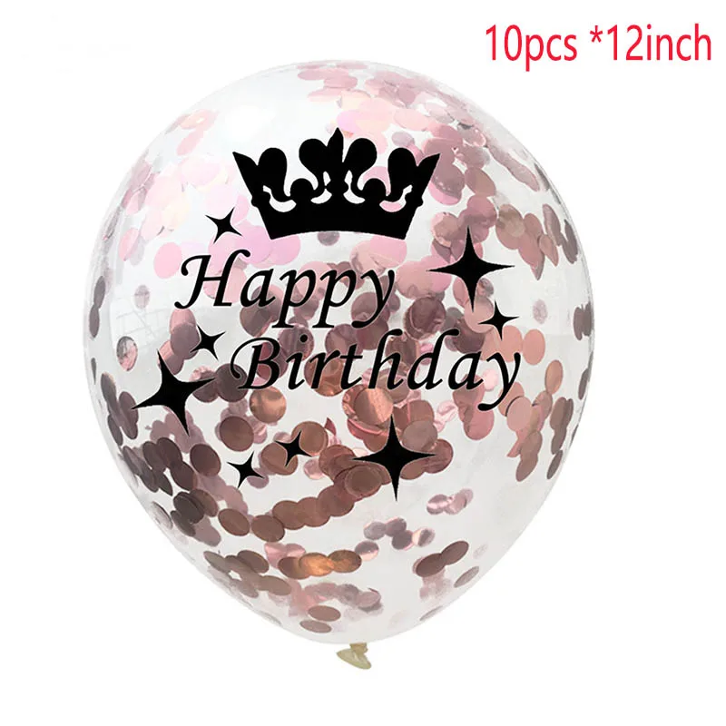 Воздушные шары с голубыми буквами на день рождения, украшения на день рождения, фольгированные шары для детей и взрослых, балоны с алфавитом, латексный гелиевый баллон S7XZ - Цвет: 5pcs rose gold latex