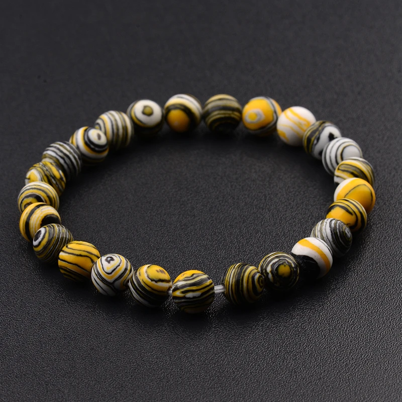 2020 Colorful Chakra Stone Beaded Women Bracelet 8mm Charm Men Ethnic Stretch Bracelets Fashion Jewelry AB176