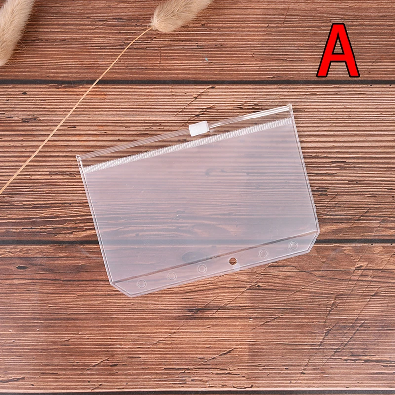 1 шт. A4 A5 A6 A7 B5 держатели для файлов Стандартные 6 отверстий Прозрачная ПВХ свободная сумка с изображением листа с самостильной застежкой-молнией