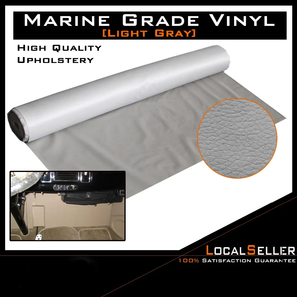 

Light Gray Renovate Modified Car Boat Whole Inner UV Water proof Faux Leather Vinyl Fabric 59cm x 139cm
