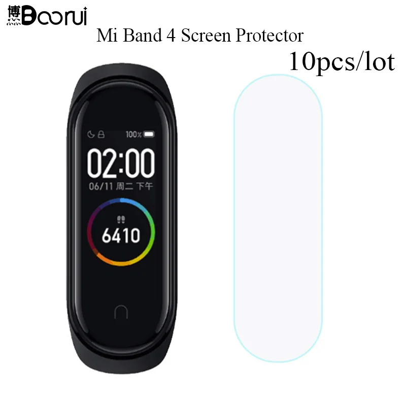 BOORUI 10 шт./лот Miband 4 защитные чехлы для экрана ультратонкие противоударные Чехлы